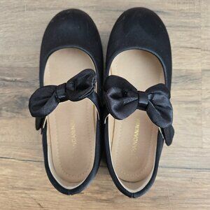 Little Kids's Black Flats with Bow